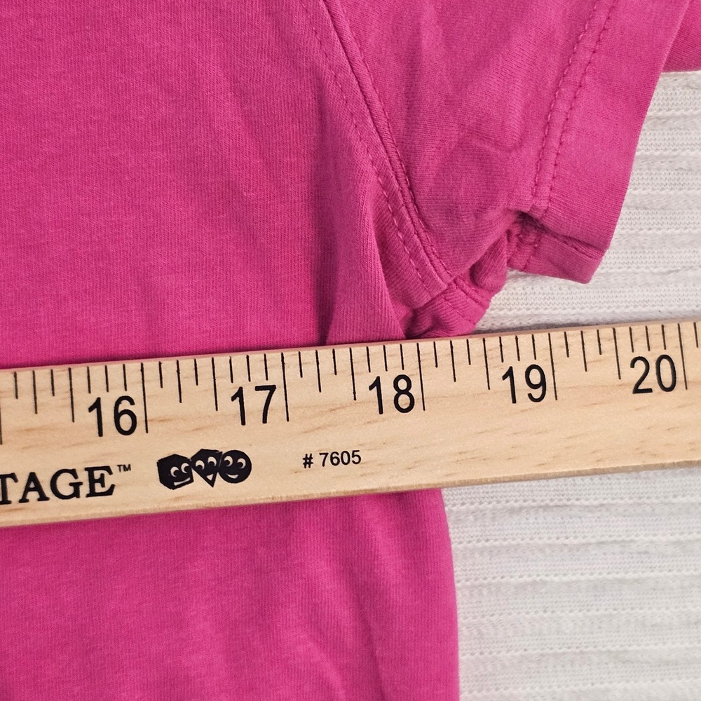 Blue Mountain Womens V-Neck Short Sleeve T-Shirt Magenta Pink Size M - Picture 4 of 5